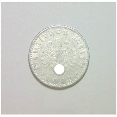 德国第三帝国1943年D版50芬尼 极美品  - 德国第三帝国1943年D版50芬尼 极美品 