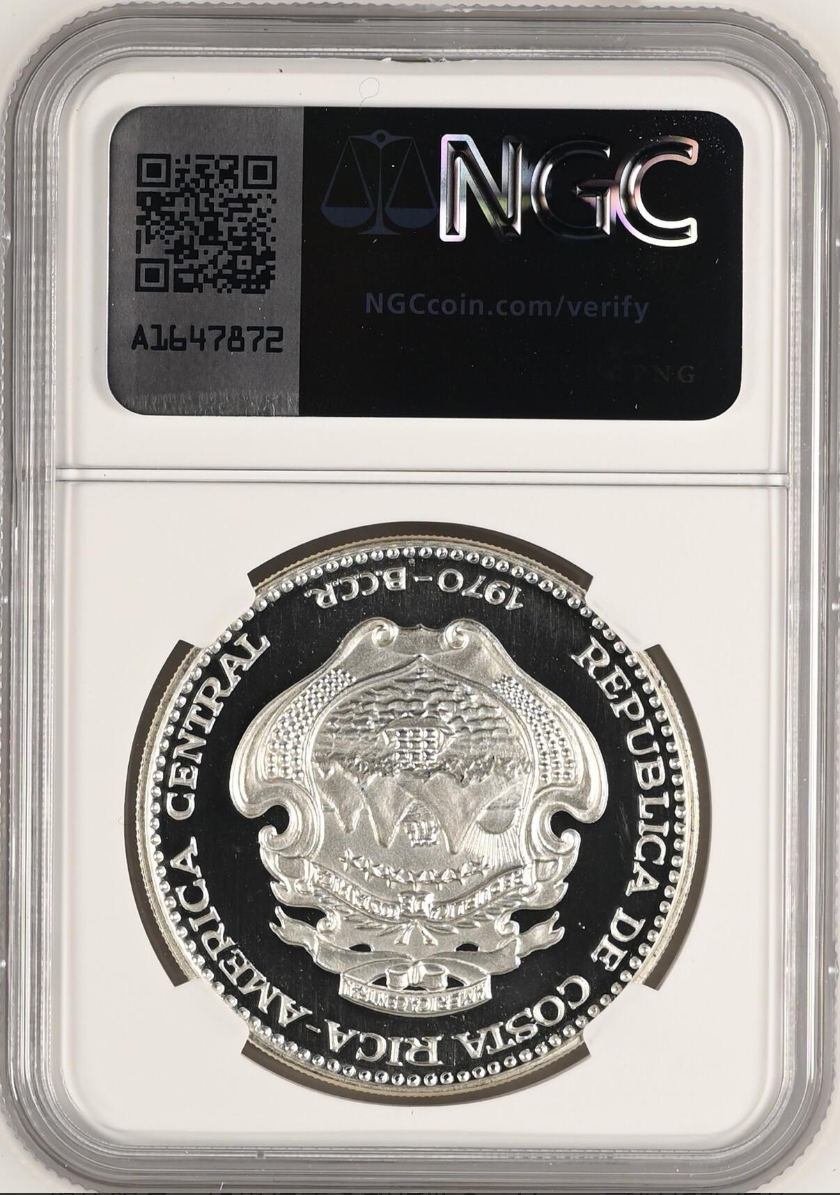 S&S Numismatic世界钱币-拍卖 第115期  哥斯达黎加1970年5枚全套精制纪念银币 NGC PF64-69UC