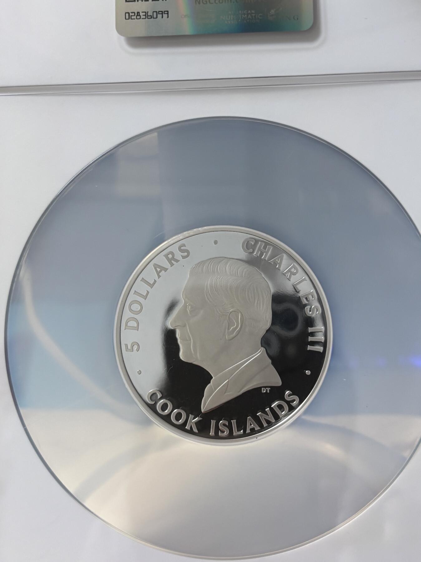 第181期拍卖  库克2024年发行的城之光系列-旧金山光线反射纪念银币NGC-PF70首 无盒无证书，999银，1盎司