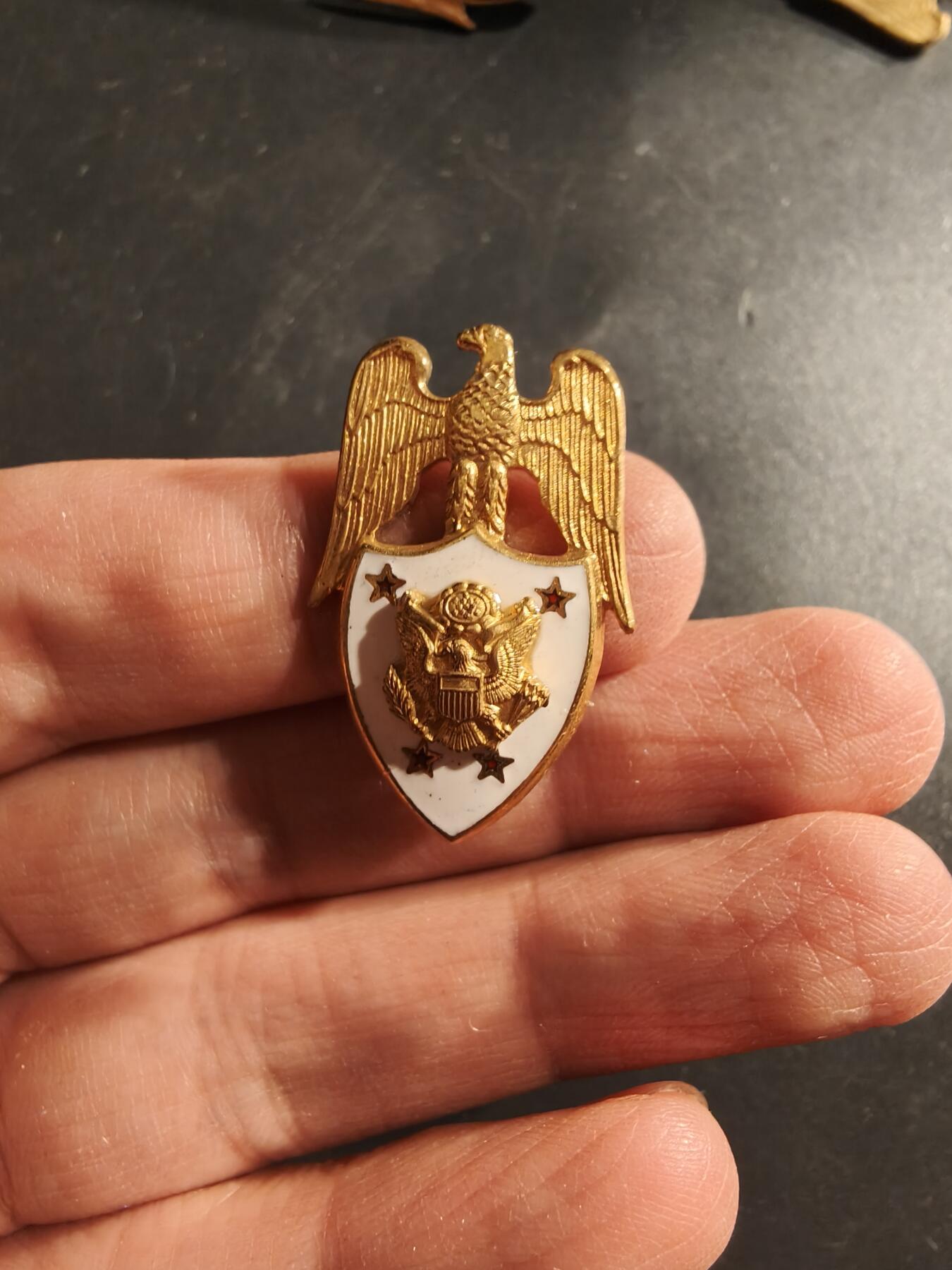 老王徽章第161期 美国陆军部副部长勤务副官领章     带厂标    1.25英寸