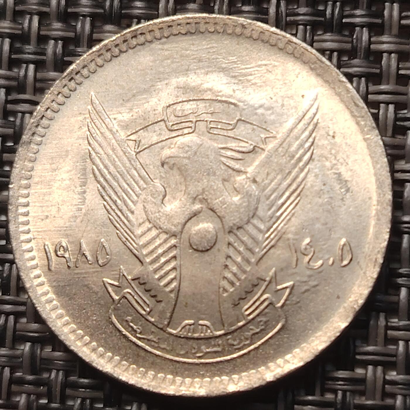 布加迪🐬～世界钱币(上海)🌾第 257 期 /  各国套币和散币 苏丹🇸🇩 1985年 20格西 FAO纪念币 27mm