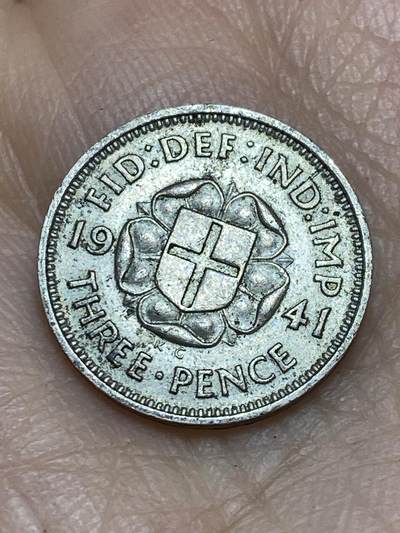 2025年第一百二十三场(总第一百四十九场）外国好品散币(免佣金) - 英国🇬🇧1941年3便士银币(乔治六世第一版，500银)