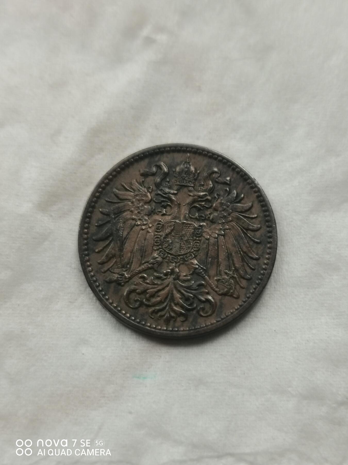 硬币 1901年奥地利双头鹰2赫勒铜币