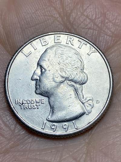 2025年第一百二十三场(总第一百四十九场）外国好品散币(免佣金) - 美国🇺🇸1991年1/4美元(D标，丹佛造)