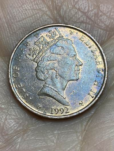 2025年第一百二十三场(总第一百四十九场）外国好品散币(免佣金) 英属马恩岛🇮🇲1992年1便士(伊丽莎白二世中年高冠)