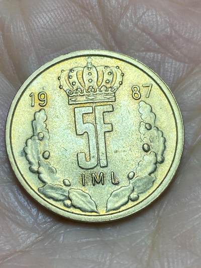 2025年第一百二十二场(总第一百四十八场）外国好品散币(免佣金) - 卢森堡🇱🇺1987年5法郎