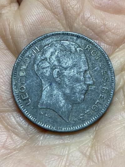 2025年第一百二十三场(总第一百四十九场）外国好品散币(免佣金) 比利时🇧🇪1943年5法郎(利奥波德三世，二战德国占领时期，法语版)