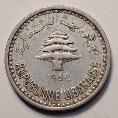布加迪🐬～世界钱币(上海)🌾第 257 期 /  各国套币和散币 - 黎巴嫩🇱🇧 1954年 5皮阿斯特