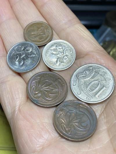 2025年第一百二十二场(总第一百四十八场）外国好品散币(免佣金) - 澳大利亚🇦🇺6枚：1983年10分，1974年1977年2分，1969年1983年5分，1973年1分