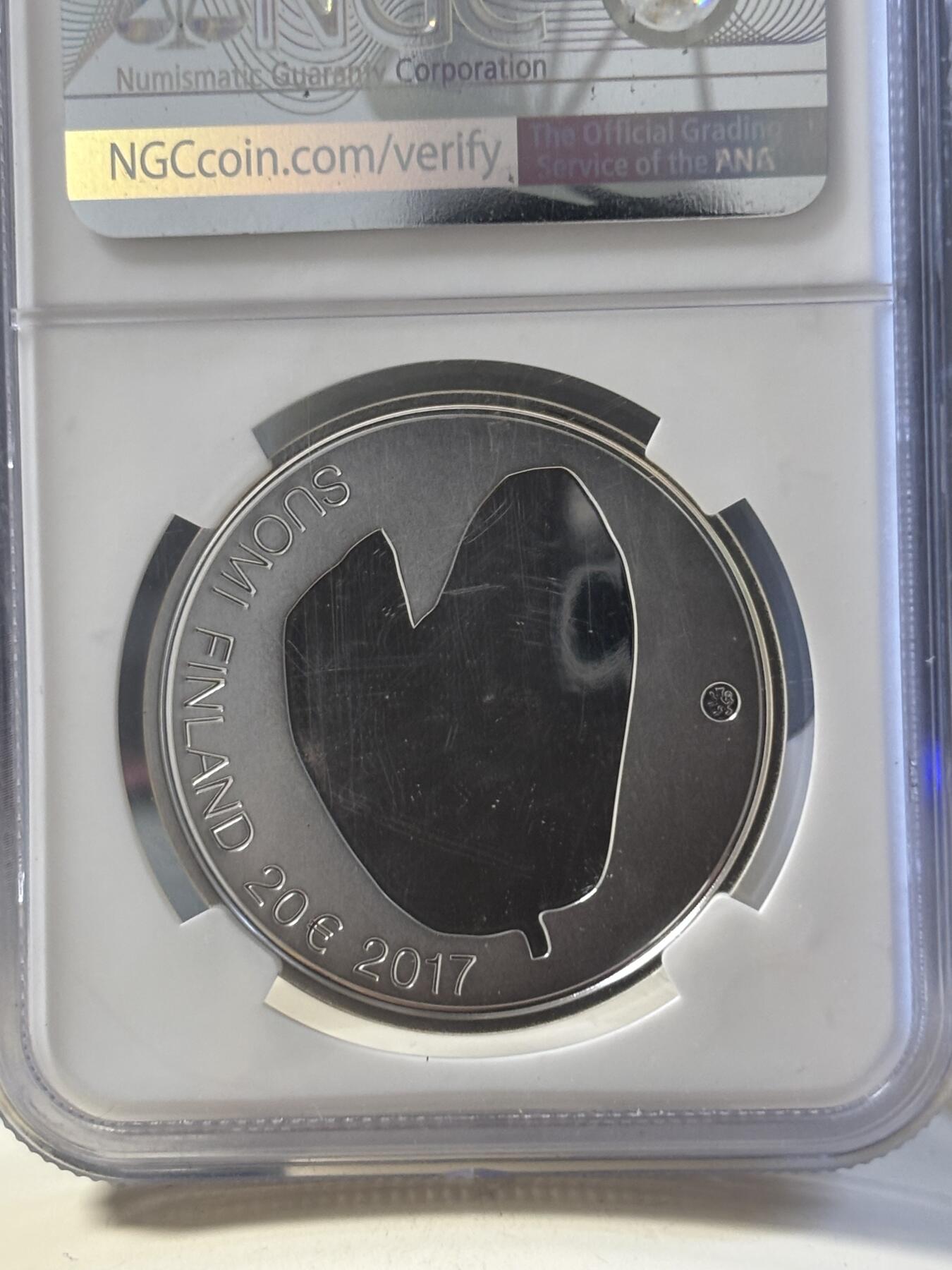 第181期拍卖 芬兰2017年妈妈的爱献给母亲的礼物银币NGC-PF69，925银，25.5克，发行量5000枚