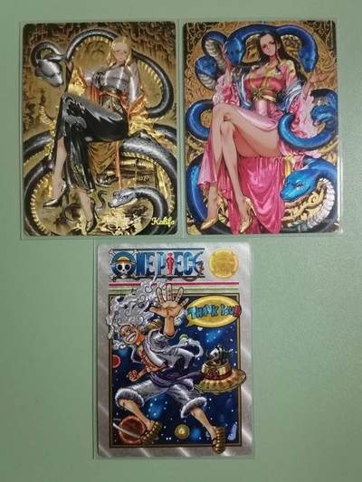 光影卡牌第25期，各家亲签，各家套卡，持续收拍品 - 奇点卡牌海贼三张 粗闪