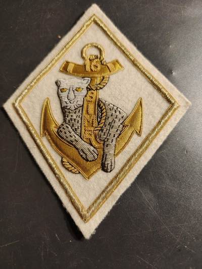 老王徽章第161期 - 法国海军陆战队第16步兵团大型臂章     金属丝刺绣