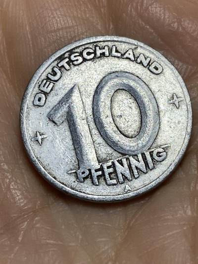 2025年第一百二十二场(总第一百四十八场）外国好品散币(免佣金) - 民主德国1948年10芬尼(第一套，A版柏林造)