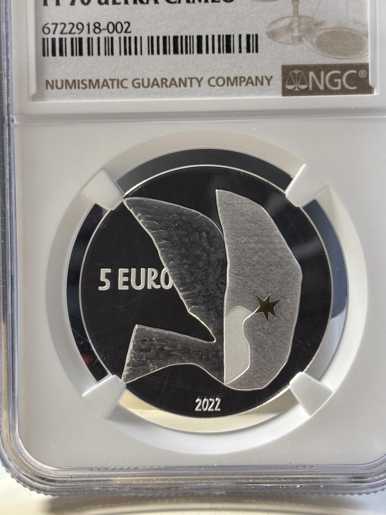 第181期拍卖 拉脱维亚2022年为了自由精制纪念银币NGC-PF70，999银，22克，发行8000枚