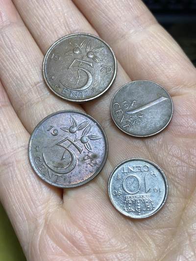 2025年第一百二十三场(总第一百四十九场）外国好品散币(免佣金) - 荷兰🇳🇱4枚：1979年1972年5分，1980年10分，1948年1分