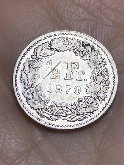 2025年第一百二十二场(总第一百四十八场）外国好品散币(免佣金) - 瑞士🇨🇭1979年1/2法郎