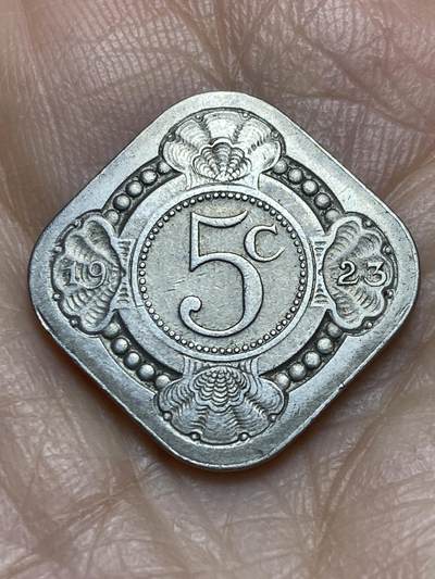 2025年第一百二十二场(总第一百四十八场）外国好品散币(免佣金) - 少见–荷兰🇳🇱1923年5分(威廉明娜女王时期)