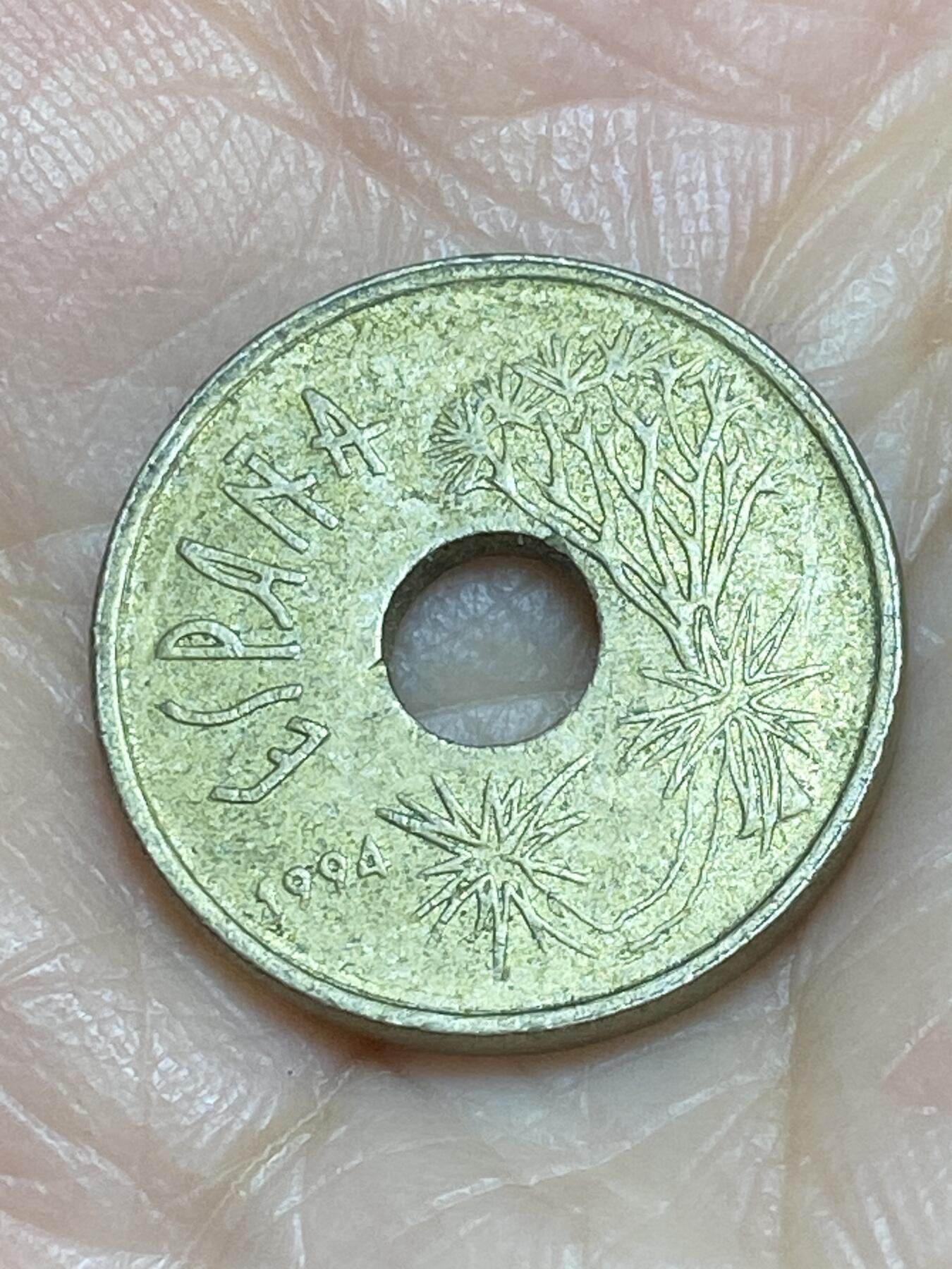 2025年第一百二十二场(总第一百四十八场）外国好品散币(免佣金) 西班牙🇪🇸1994年25比塞塔(加纳利群岛纪念币)