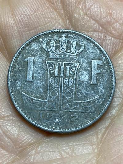 2025年第一百二十三场(总第一百四十九场）外国好品散币(免佣金) - 比利时🇧🇪1942年1法郎(利奥波德三世，二战德国占领时期，左荷语右法语版)