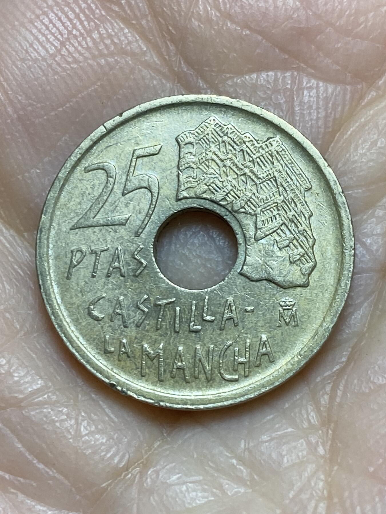 2025年第一百二十二场(总第一百四十八场）外国好品散币(免佣金) 西班牙🇪🇸1996年25比塞塔(卡斯蒂利亚–拉曼恰自治区纪念币)