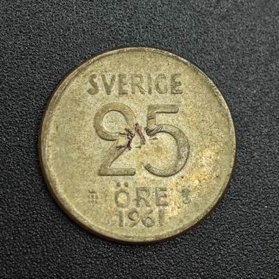 【淘币小摊】实时拍第七百八十八拍   散币小银币场   满百包邮可预留二周 每周一统一发货   - 瑞典1961年25欧尔银币