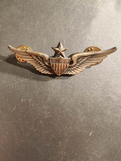 老王徽章第161期 - 美国空军飞行员中级技能章      925银     2.75英寸     