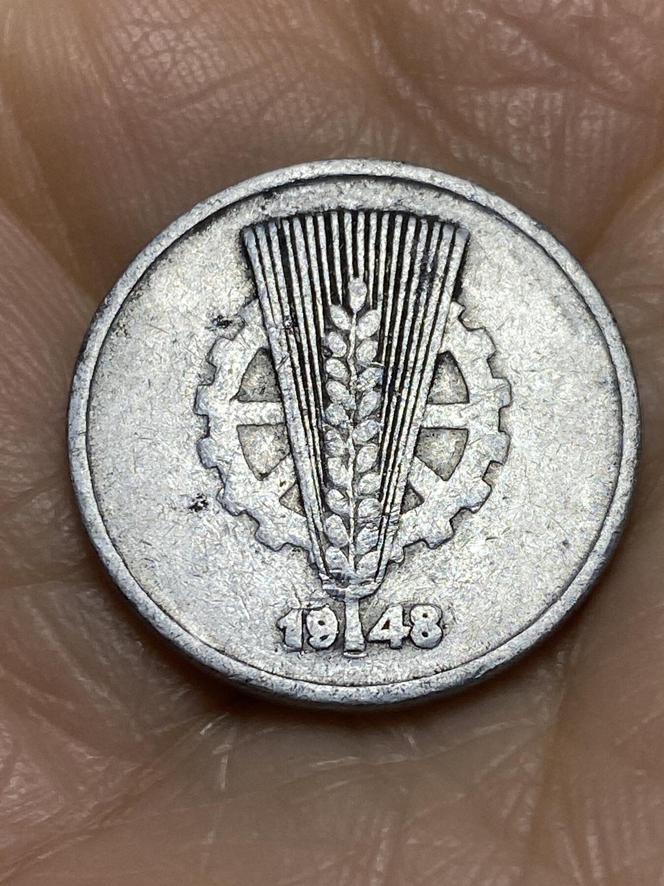 2025年第一百二十二场(总第一百四十八场）外国好品散币(免佣金) 民主德国1948年10芬尼(第一套，A版柏林造)