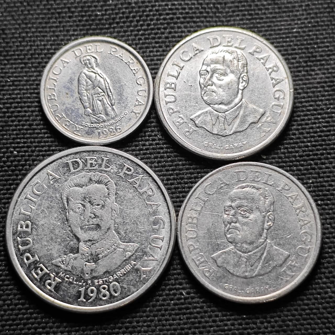 KK钱币收藏小铺  第364场  2月预留时间 周末发货  巴拉圭一组4枚