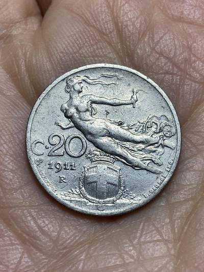 2025年第一百二十三场(总第一百四十九场）外国好品散币(免佣金) - 好品–意大利王国1911年20分