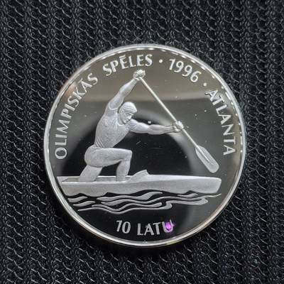 道一币馆币章第一百五十三场 - 拉脱维亚1994年亚特兰大奥运会10拉特精制银币 31.47g 925S 30000