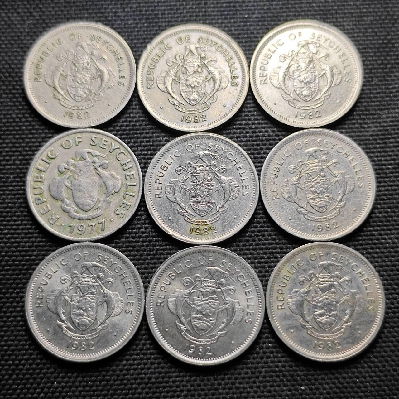 KK钱币收藏小铺  第364场  2月预留时间 周末发货  塞舌尔一组18枚