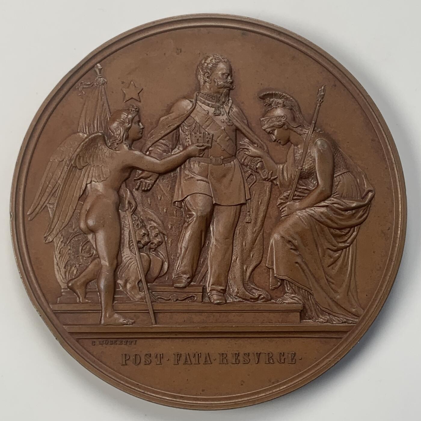 掌中浮雕-藏着的欧洲第040场 意大利王国1871年全国统一并迁都罗马纪念大铜章，75mm。