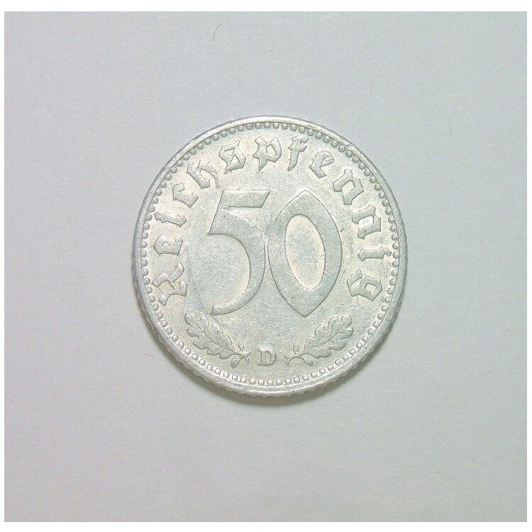 德国第三帝国1943年D版50芬尼 极美品 