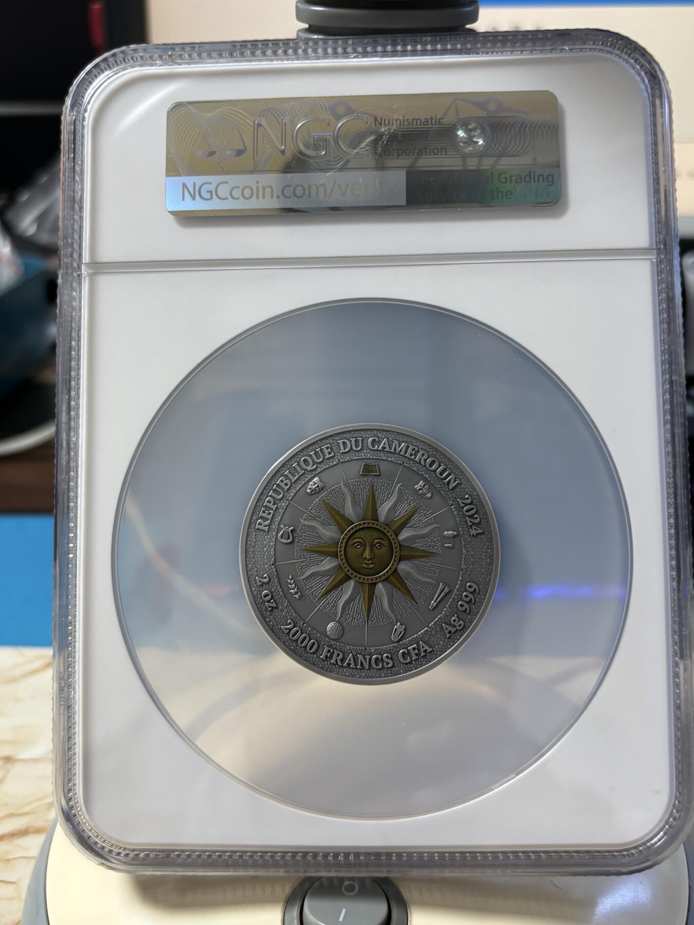 第181期拍卖  喀麦隆2024史诗级缪斯女神卡利奥普彩银币NGC-MS70首无盒无证书，999银，发行500枚