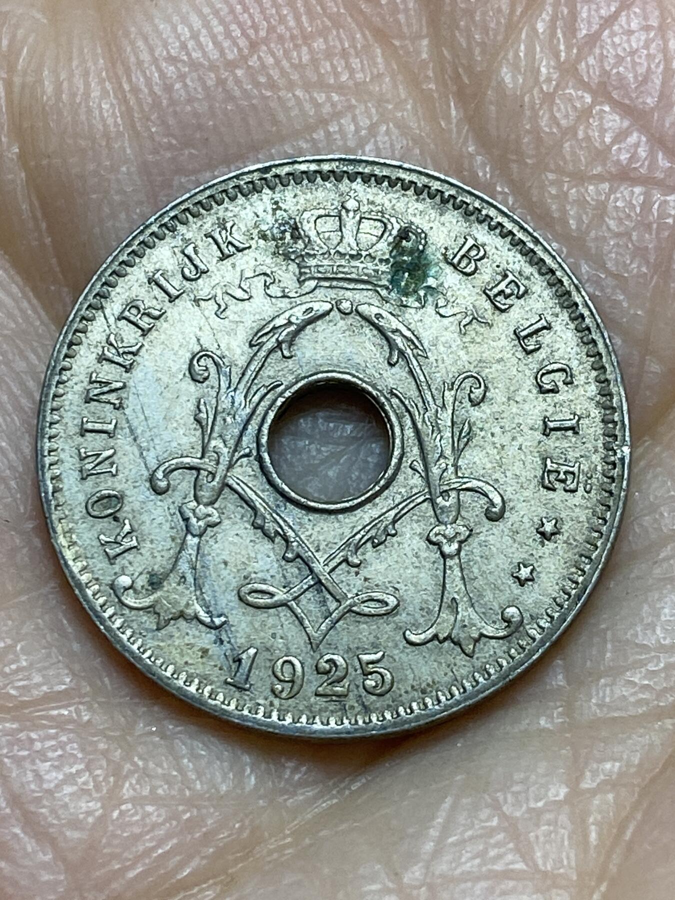 2025年第一百二十三场(总第一百四十九场）外国好品散币(免佣金) 比利时🇧🇪1925年5分(阿尔贝一世时期，荷语版)