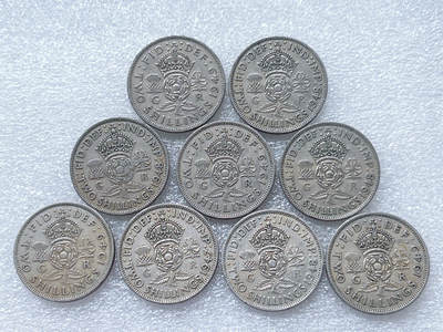 第一海外回流一元起拍收藏 散集专场  第261期 - 英国乔六2先令硬币 9枚