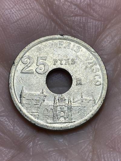 2025年第一百二十二场(总第一百四十八场）外国好品散币(免佣金) - 西班牙🇪🇸1993年25比塞塔(巴斯克自治区纪念币)