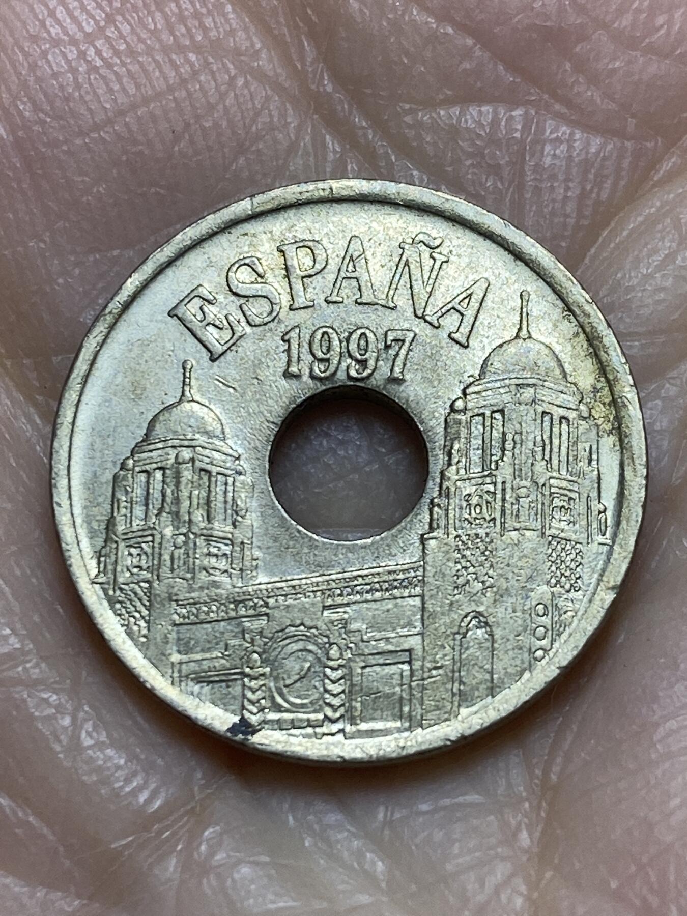 2025年第一百二十二场(总第一百四十八场）外国好品散币(免佣金) 西班牙🇪🇸1997年25比塞塔(梅利利亚自治市纪念币)