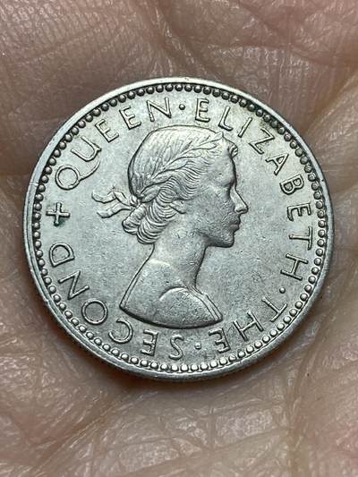 2025年第一百二十三场(总第一百四十九场）外国好品散币(免佣金) 新西兰🇳🇿1962年6便士(伊丽莎白二世青年桂冠第二版)
