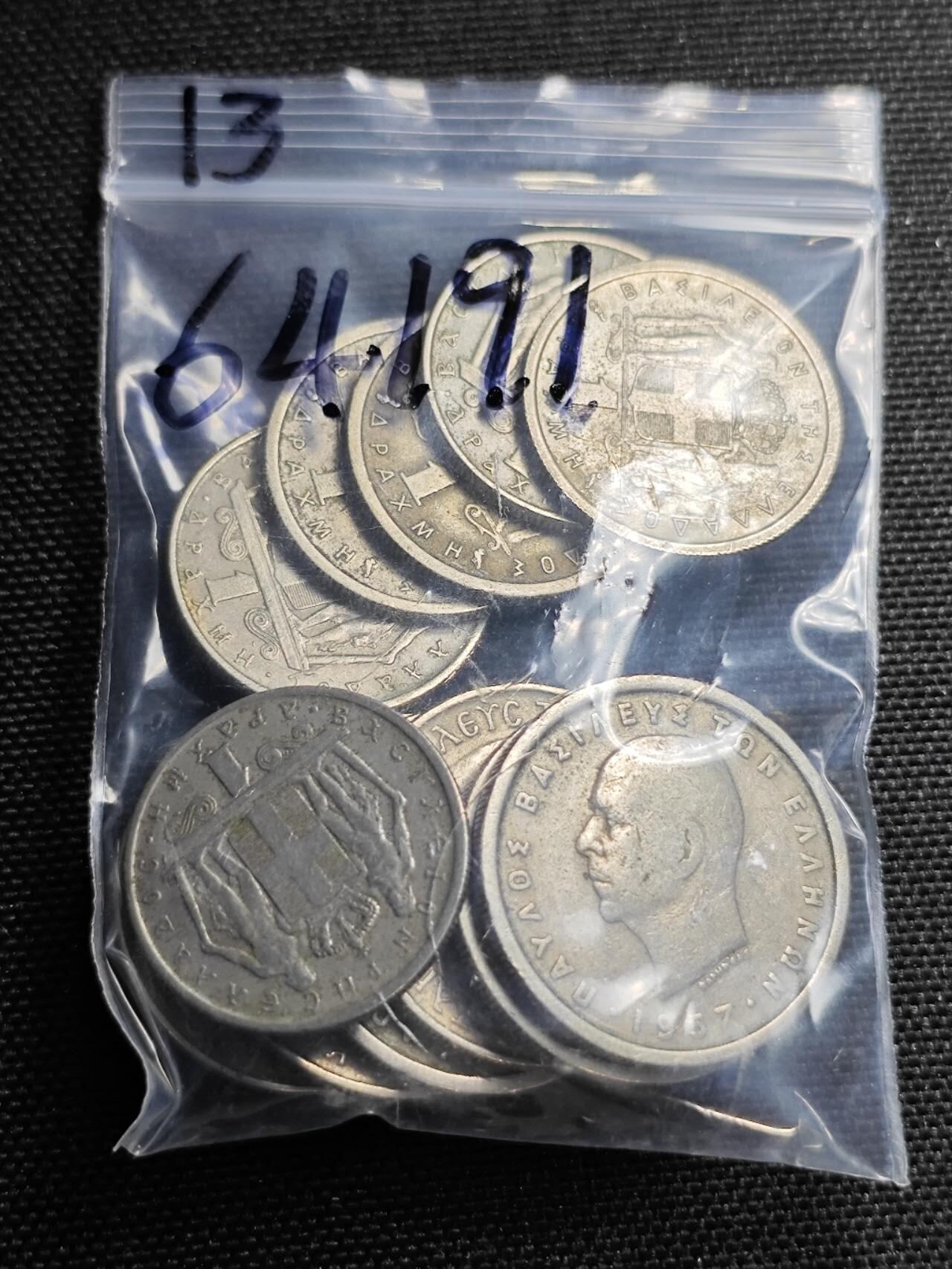 KK钱币收藏小铺  第364场  2月预留时间 周末发货  希腊一组13枚