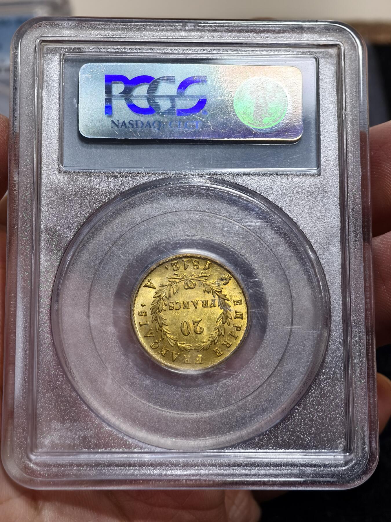 PCGS-MS62法国1812年拿破仑一世20法郎金币