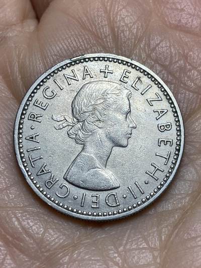 2025年第一百二十三场(总第一百四十九场）外国好品散币(免佣金) 英国🇬🇧1962年1先令(伊丽莎白二世青年桂冠第二版，英格兰盾徽)