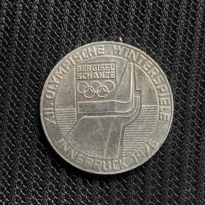 道一币馆币章第一百五十三场 - 奥地利1976年因斯布鲁克冬奥会100先令纪念银币-高台滑雪