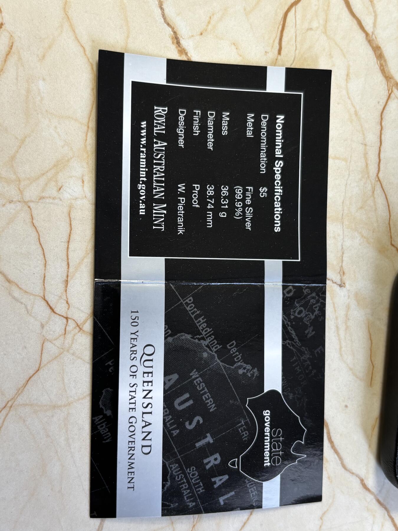 第181期拍卖 澳大利亚2009年昆士兰州150周年36.31克纪念银币，999银，发行12500枚