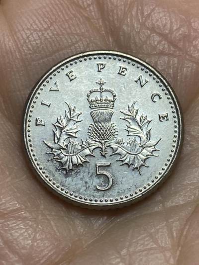 2025年第一百二十三场(总第一百四十九场）外国好品散币(免佣金) 英国🇬🇧1991年5便士(伊丽莎白二世中年高冠)