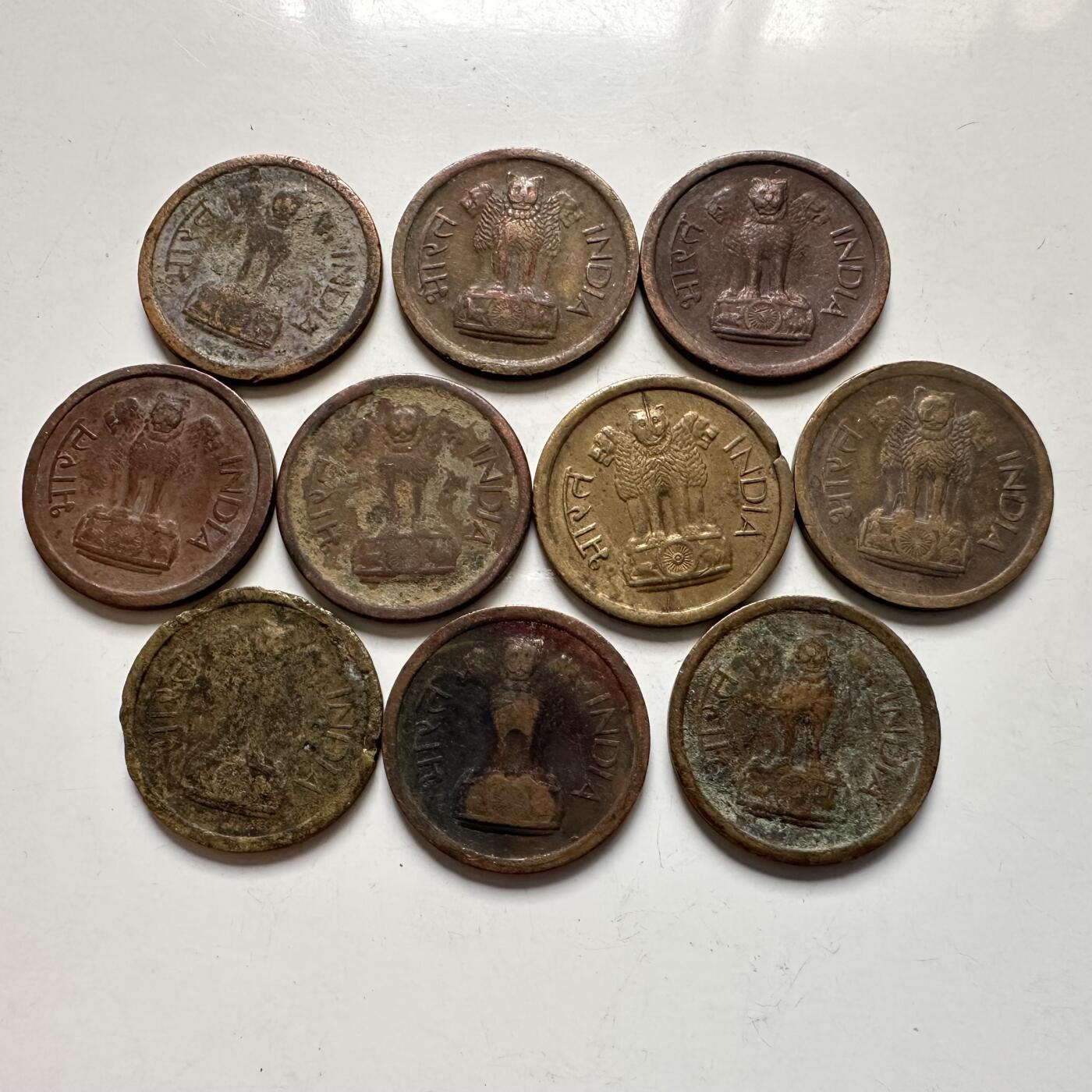 🌹外币初藏🌹🐯2025年第123场  每周二四六晚8️⃣点 接代拍 印度早期铜1派沙10枚