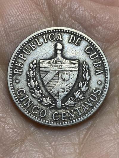 2025年第一百二十三场(总第一百四十九场）外国好品散币(免佣金) 少见–古巴🇨🇺1915年5分(第一共和国时期)