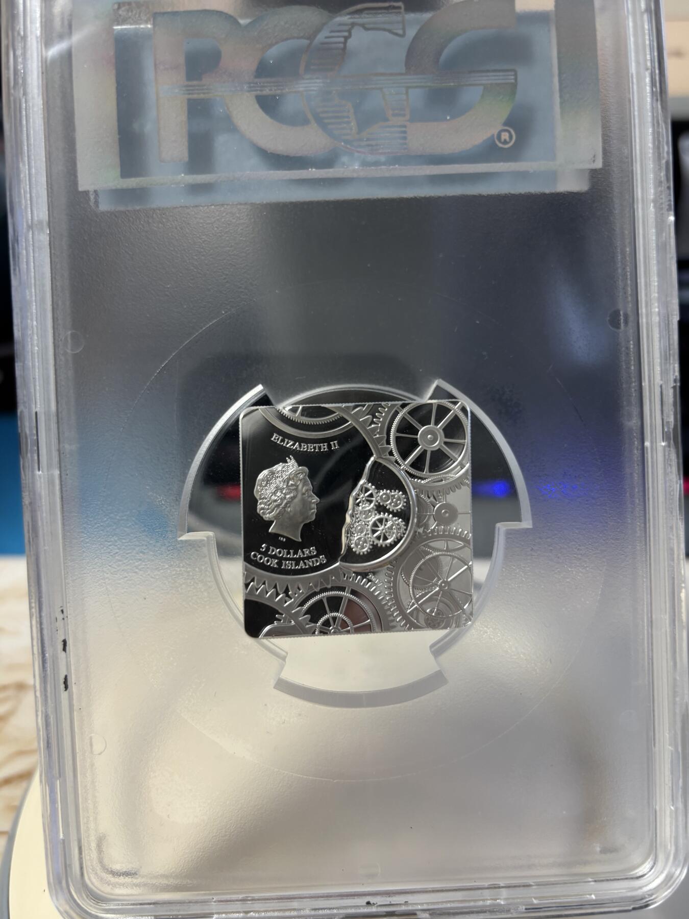 第181期拍卖 库克2017年时间胶囊时间舱曲面银币PCGS-PR70无原盒证书，999银，发行1500枚