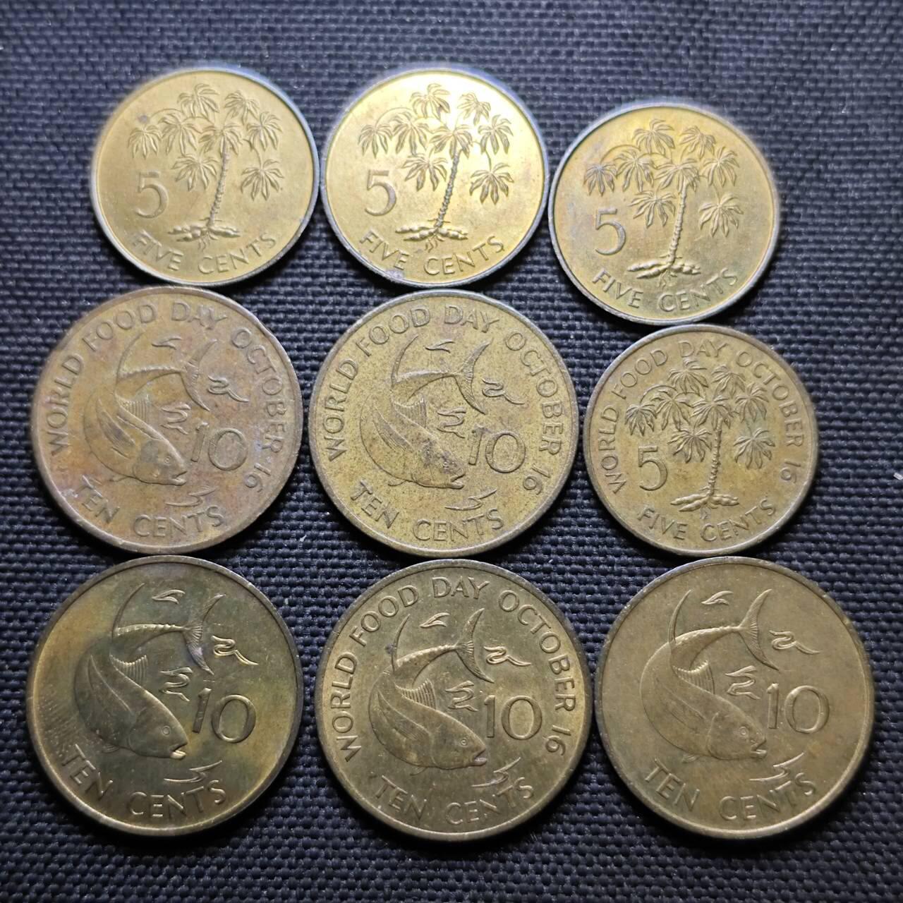 KK钱币收藏小铺  第364场  2月预留时间 周末发货  塞舌尔一组18枚