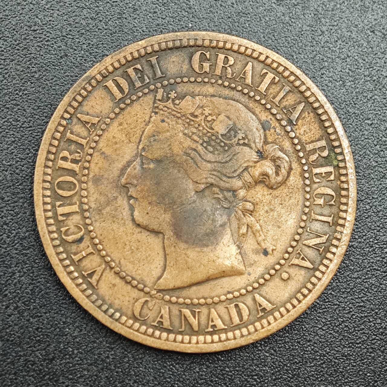 【淘币小摊】实时拍第七百八十八拍   散币小银币场   满百包邮可预留二周 每周一统一发货   加拿大1876年维多利亚一分铜币